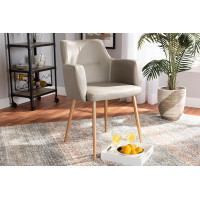 Baxton Studio T-5907-Beige PU/Gold-DC Martine Glam and Luxe Beige Faux Leather Upholstered Gold Finished Metal Dining Chair